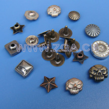 alloy Rivet with brass nail, metal button