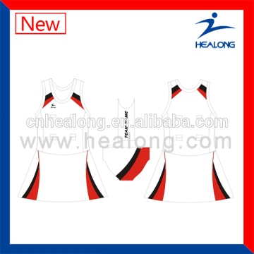 white color netball dress sports wear netball dress designer netball wear