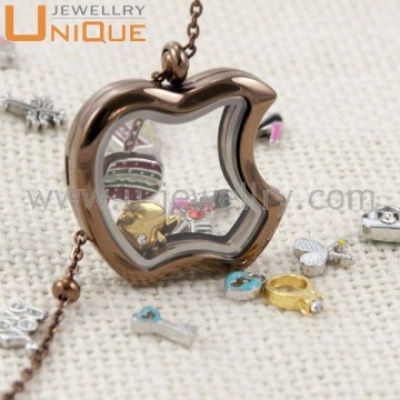 Custom high quality glass locket pendants, charm lockets floating charms