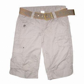 Ladies shorts, folded and stitched bottom