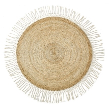 hand woven round hemp jute rugs with tassels