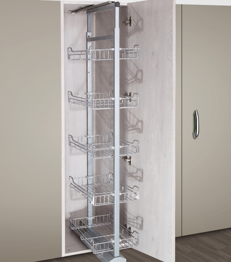 tall pull out metal organizer shelves kitchen pantry units with soft close slide