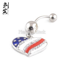 Surgical Steel Heart Shaped Belly Ring