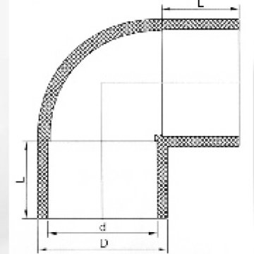 Din Pn10 Water Supply Upvc Elbow 90°White Color