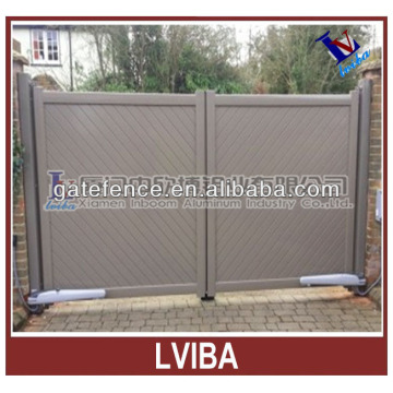 Automatic aluminium dual swing gate