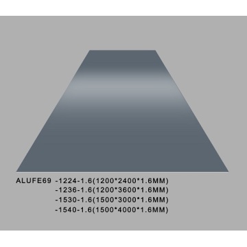 Глянцевая алюминиевая листовая плита серого цвета, толщиной 1,6 мм
