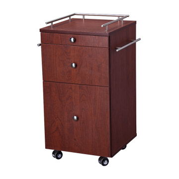 Wooden Trolley 3 Drawers Organizer Utility Cart