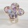 Anneaux en cristal Drusy avec fleurs naturelles, couleur or