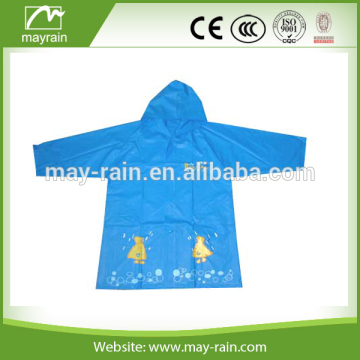 2016 lovely kids blue pvc rain coat