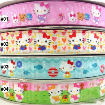 Mixed kawaii kitty grosgrain ribbon