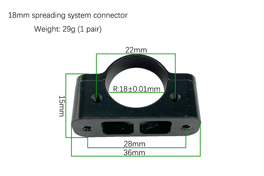 18mm Uav Landing Gear Tube Clamp