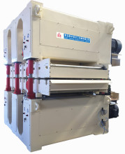 Calibrating Laminate Woodworking Double-Sided Four-Heads Sanding Machine