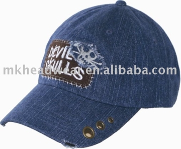 vintage washed jeans sports cap