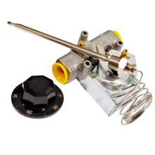 200-400°F Gas Fryer Replacement Thermostat with Valve and Tubing Fitting for 1/4" Tubing