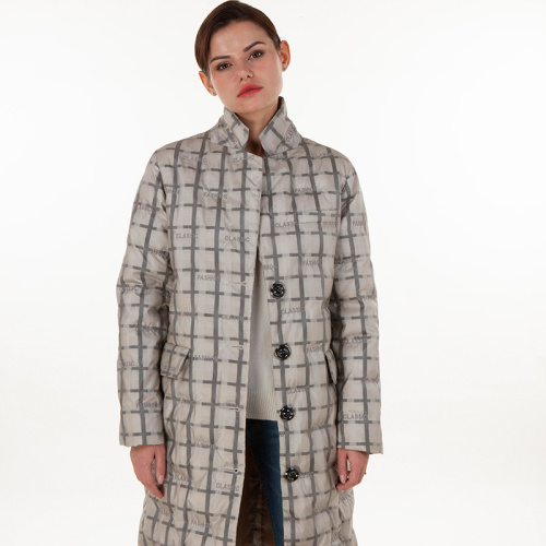 Modische Plaid-Daunenjacke