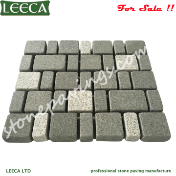 Grey granite stone pavers mesh cobblestone pavers