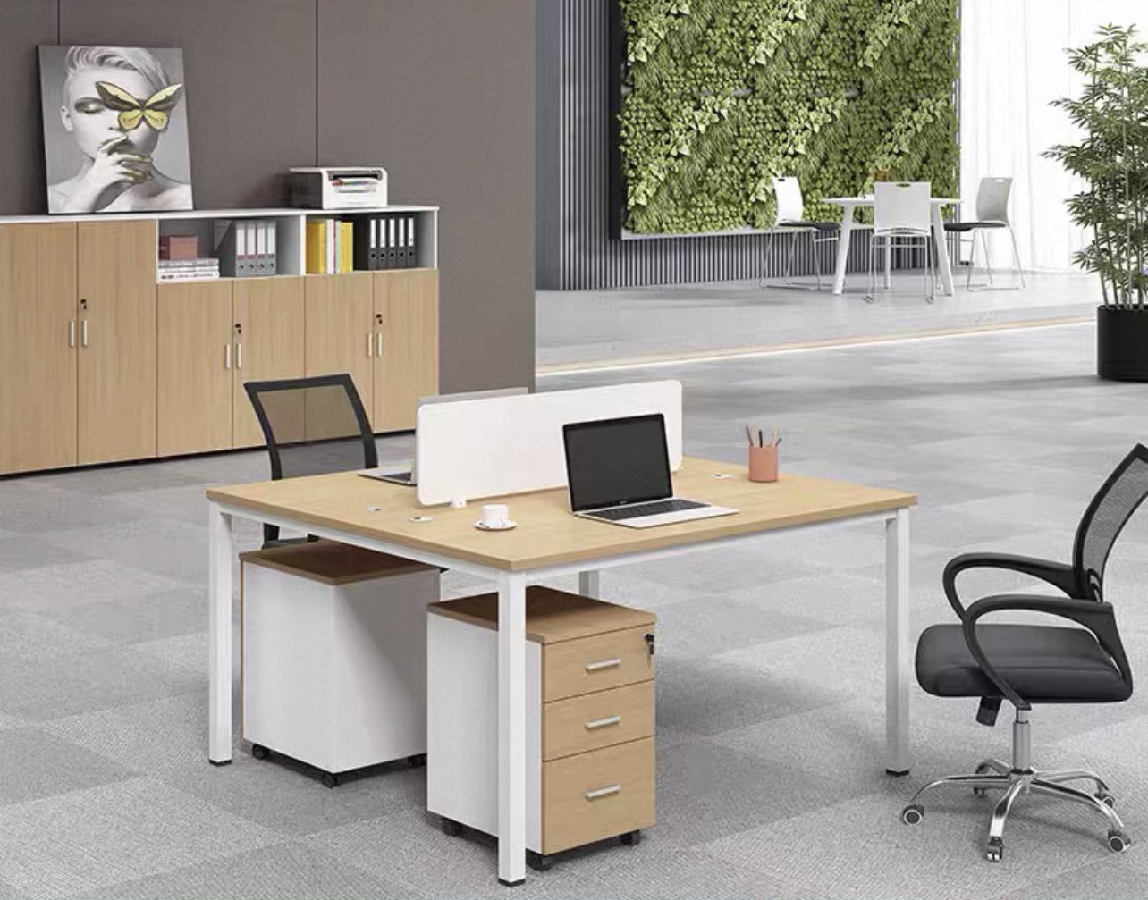 Mesa de escritório para funcionários com estrutura de aço1 Steel Frame Staff Office Desk1