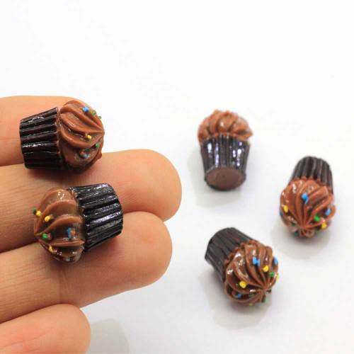 18mm Mix DIY 3D Harz Schokolade Cupcake Charms Simuliertes Essen Kawaii Craft Jewelry Making Ornament Decoration