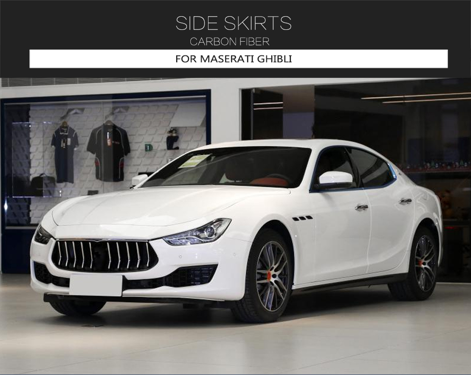 JCSportline Pre-preg Carbon Fiber Side Skirts For Maserati Ghibli Sedan 4-Door 2014-2021