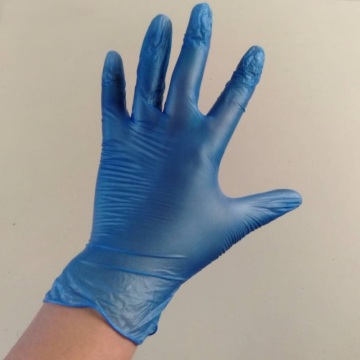 Gants en vinyle bleu sans poudre