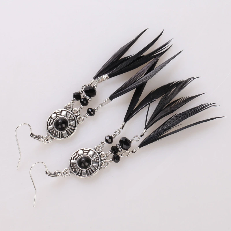 Black Feather Earrings