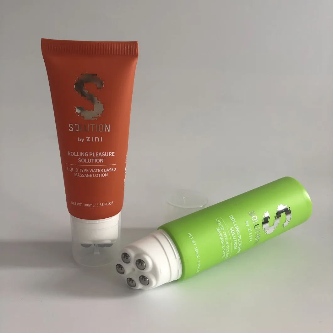 Empty Soft Squeeze Cosmetic Plastic Tube with Five Plastic Roller Ball Applicator for Skin Cream Massage Packaging