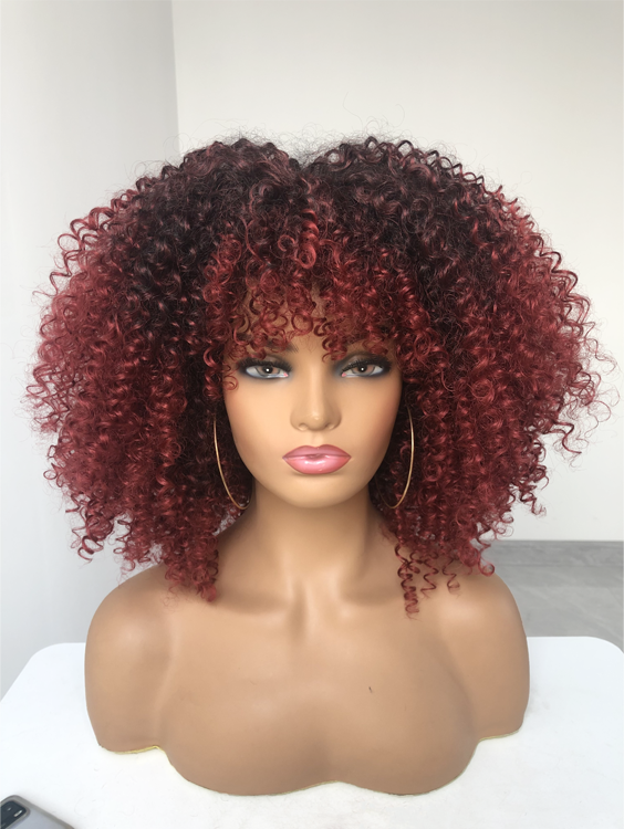 African Synthetic Wigs wholsale straight ombre twist curly kinky afro synthetic natural glueless short hair wigs for black women