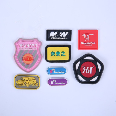 Wholesale Custom Glued Label Soft PVC Badge Rubber Patch Garment Accessories