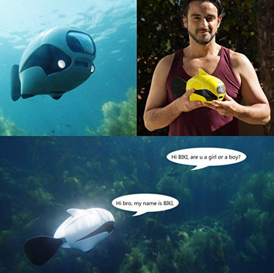 ROBOSEA BIKI Submersible Wireless Remote Control Underwater Drone with 4K HD Camera WIFI Connection Bionic Design Fish Robot Pet