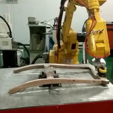 Wood chair grinding sanding abrasive force control system