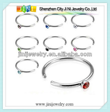 rhinestone hoop nose rings