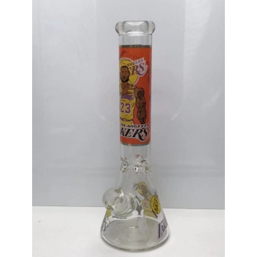 Glass Beaker Bongs with Star Basketball Player's Decal