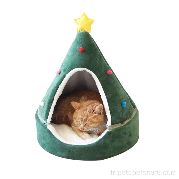 Cat tente grotte de Noël de la maison d'arbre de Noël confortable