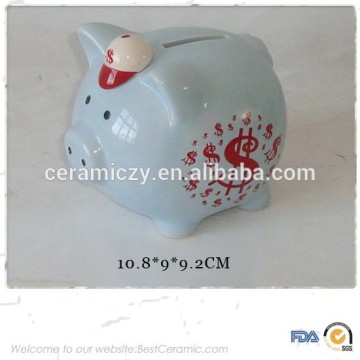 Wholesale Ceramic Piggy Bank with Pig Shape, All kinds of Colorful Pig Piggy Bank