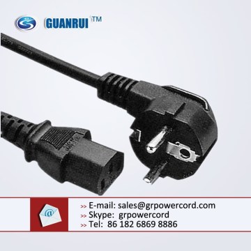 schuko power cord to iec 60320 c13, flat extension cord,schuko extension cord