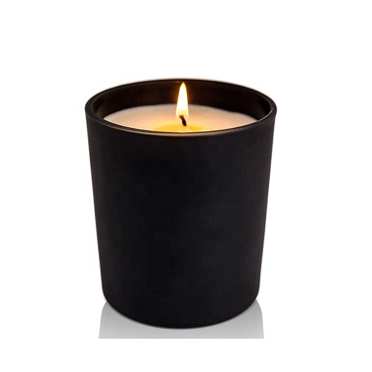 Wholesale Empty Luxury Matte Black Frosted Glass Candle Jar with Lid