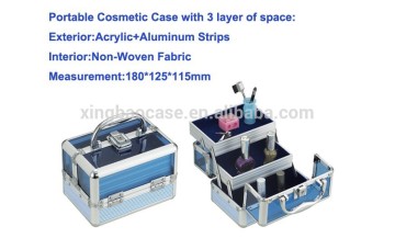 fashionable Aluminum portable display cosmetic case XB-CS013