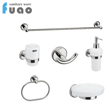 FUAO design zinc alloy chrome bathroom accessories set