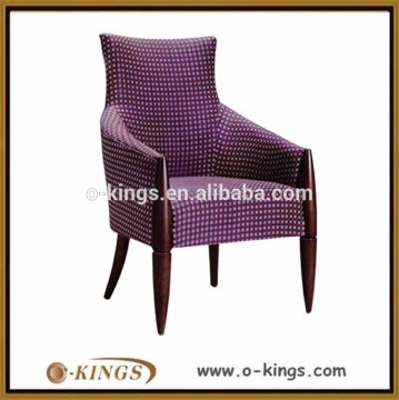 Purple fabric wooden frame chair for hotel