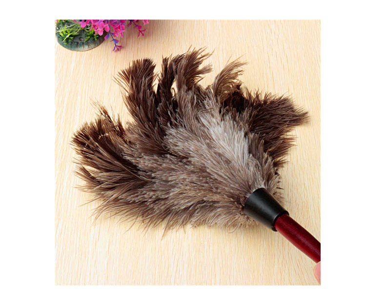 23" Bofan Ostrich Natural Feather Duster Wood Handle Cleaning Tool Household Furniture Cleaning Duster
