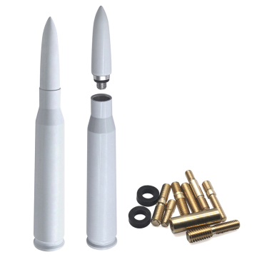 White Bullet Antenna, brass Stable Radio Signal Receiving Replacement Adapters Antenna, Auto Modification Accessories Ford F