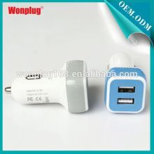 New arrival high quality best selling colorful 5v 2a usb car charger from wonplug