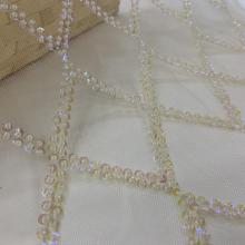 Regular Rhombus Beads Sequins Embroidery Fabric