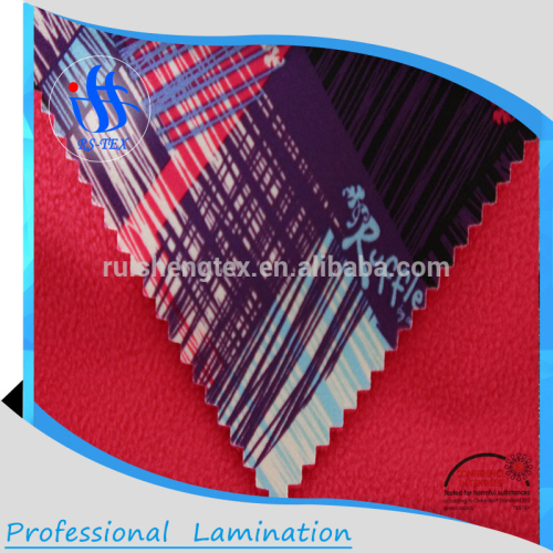 Lamination printed 4 way stretch 3 layer fabric for softshell