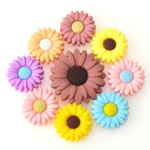 Wholesale Mixed Bulk Food Grade Silicone Daisy Flower Shaped Molar Beads
