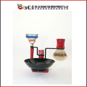 badger hair shaving set, shaving brush set ;shaving brush and razor stand