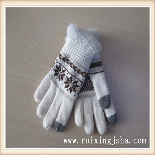 Lady Knitted jacquard touch Screen Gloves Lady Knitted jacquard touch Screen Gloves