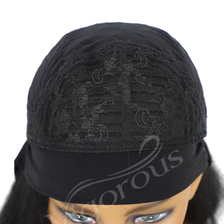 New Design Magic Adjustable Supplyier Custom African For Women Black Yaki Short Straight Headband Wig Straight