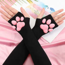 Lolita 3D Cat Paw Sleeves: Stylish Cosplay Fingerless Gloves