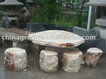 garden table and bench, onyx